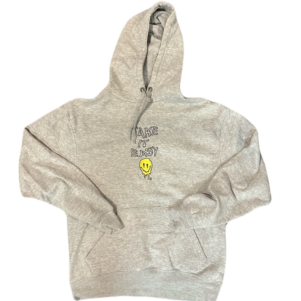 Gray Take It Easy Embroidered Hoodie S